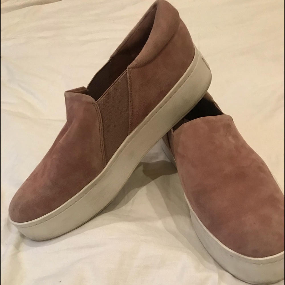VINCE Platform WARREN Sneakers Tan Suede 9.5